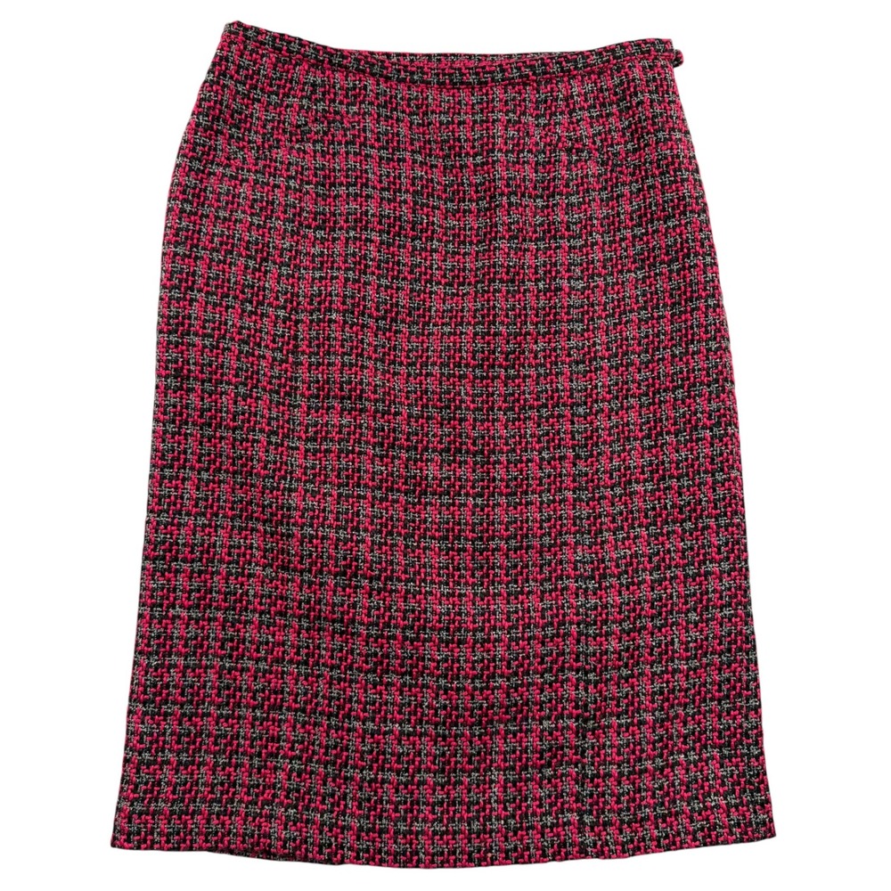 Pendleton Skirt Womens 10 Pink Black Tweed Boucle Pencil Straight Wool 1638